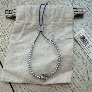 Tory Burch Silver Beaded slider Bracelet